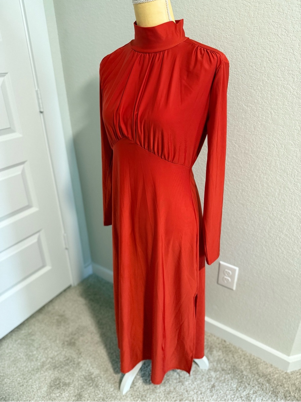 Melloday Elegant High-Neck Long Sleeve Dress NWOT - Picture 3 of 9